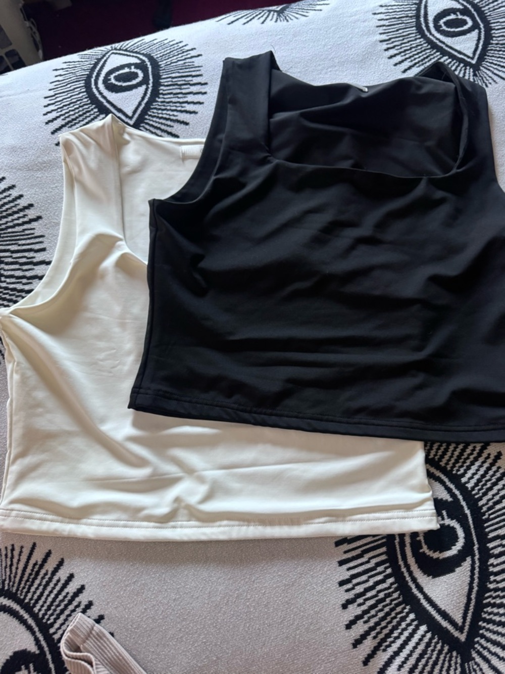 Amazon Women's Scoop Tank Tops - Black & white